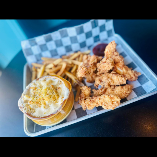 Hand Breaded Chicken Tenders.